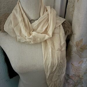 Nina Ricci Textured Cream Scarf